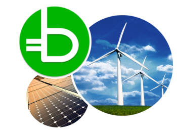 Brookline Community Choice Aggregation logo, wind and solar power